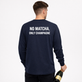 Longsleeve “No Matcha, Only Champagne Navy blue - Heren