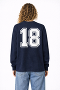 Navy Longsleeve met “18” Print