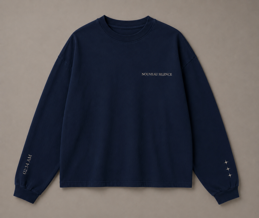 Dames Oversized Longsleeve — “Better Offline” Navy